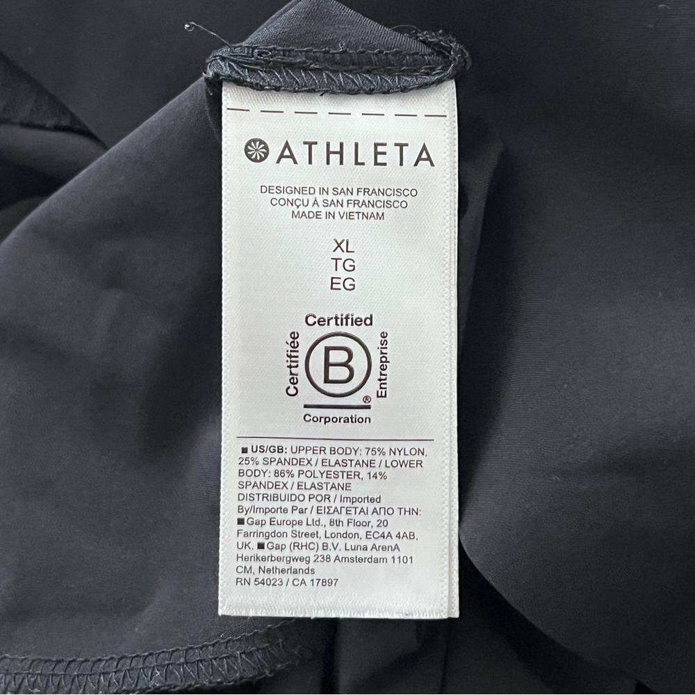 Black Athleta Spandex Blend Midi Dress Size XL - Picture 8 of 8